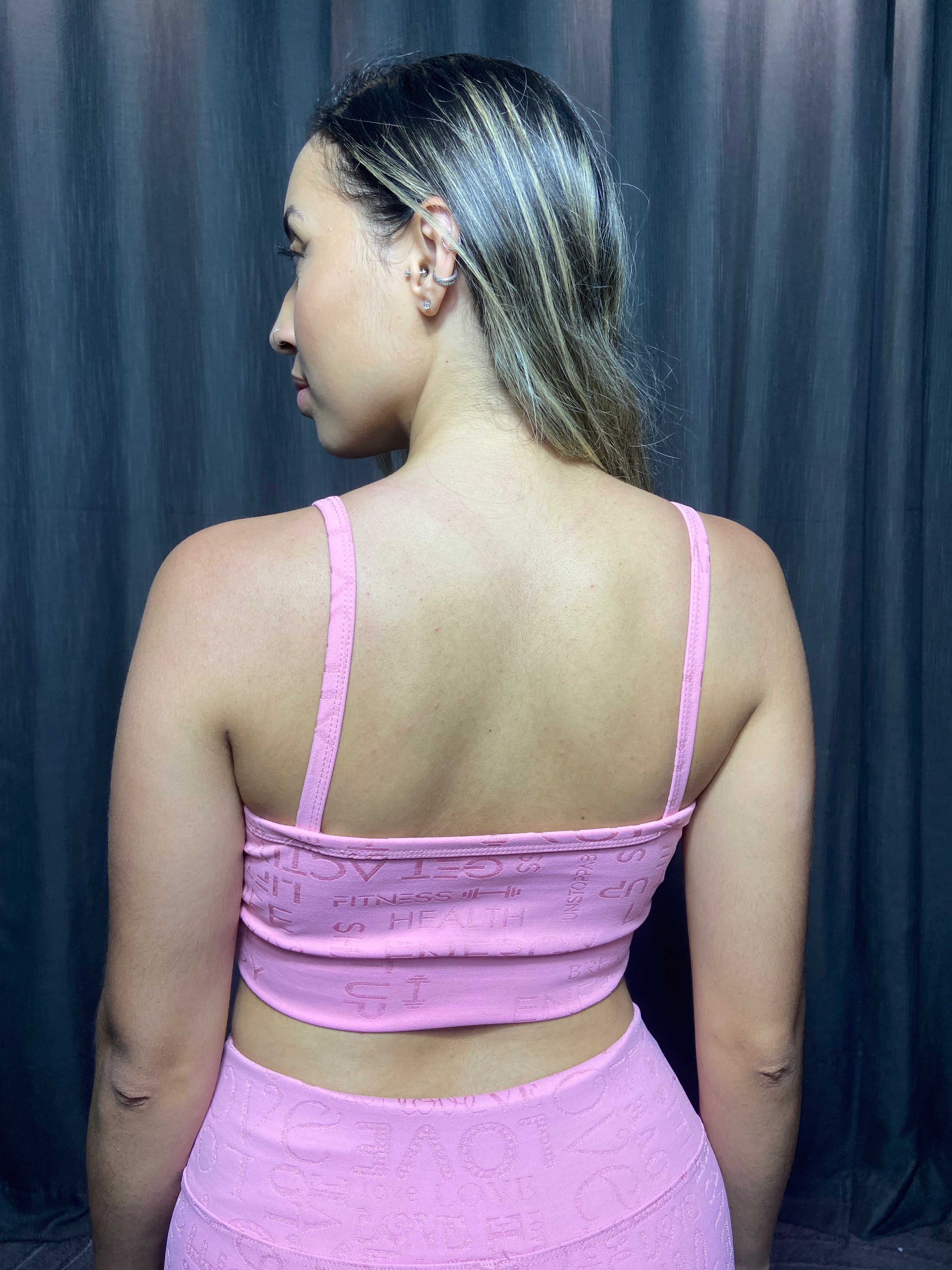 Top Fitness Glow Power Rosa Jacquard Love